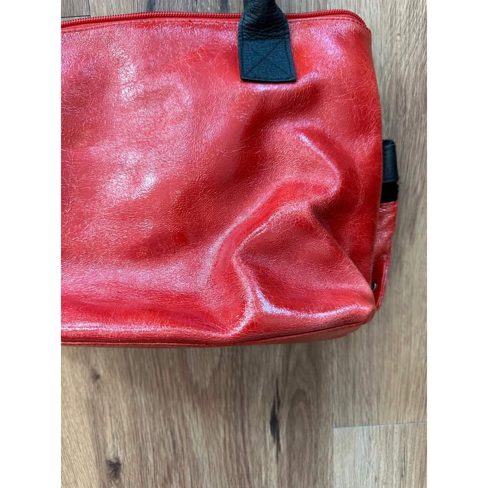 Cleo and Patek Red Leather Shoulder Bag with Black with original‎ storage bag